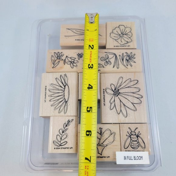 Wood Stamp Set Stampin’ Up! In Full Bloom Bee Flowers Garden 2004 Paper Crafts C - Picture 5 of 7